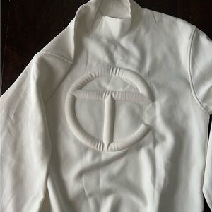 Telfar Cream Embossed Logo Sweatshirt